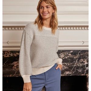 Summersalt Luxe Cashmere Blend Mix Stitch Sweater in Dune & Charcoal